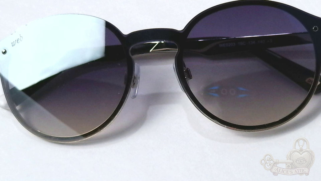 Web Eyewear Round Sunglasses Silver Black Gradient Grey Case WE0203 16C - Image 20
