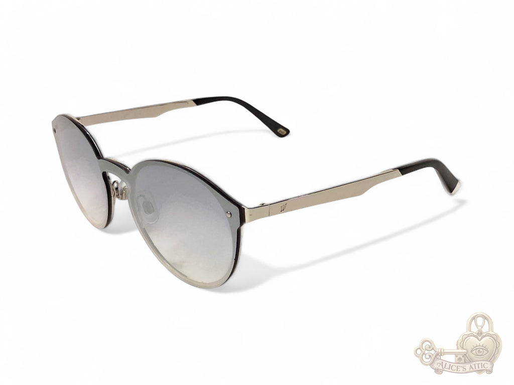 Web Eyewear Round Sunglasses Silver Black Gradient Grey Case WE0203 16C - Image 3