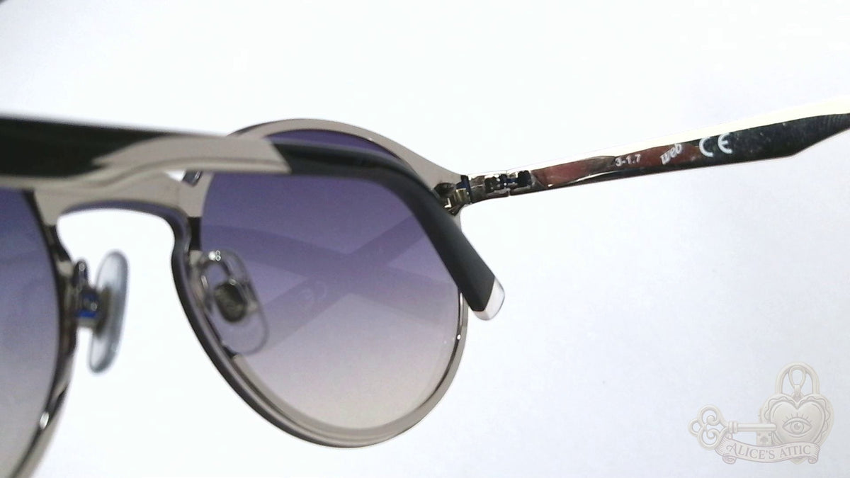 Web Eyewear Round Sunglasses Silver Black Gradient Grey Case WE0203 16C - Image 8