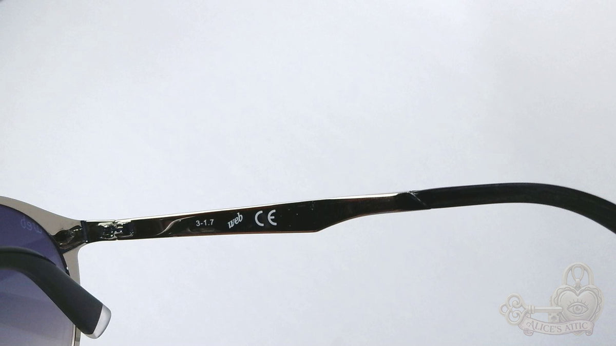 Web Eyewear Round Sunglasses Silver Black Gradient Grey Case WE0203 16C - Image 9