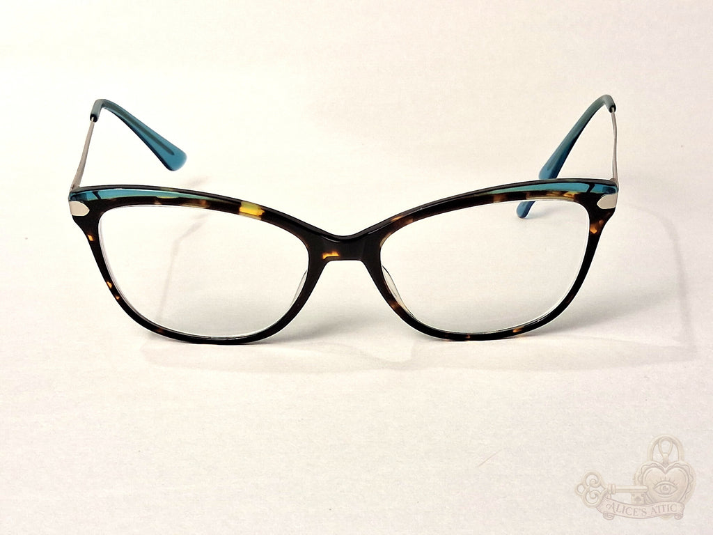 Wittnauer Felix Tortoiseshell Eyeglasses Blue Temple Tips 53-17-135 Frames - Image 1