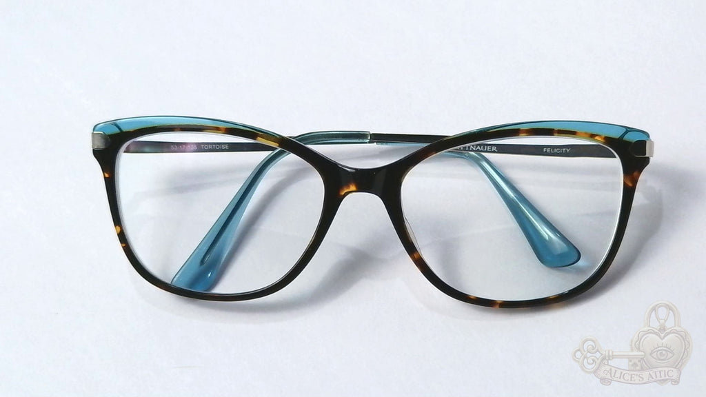 Wittnauer Felix Tortoiseshell Eyeglasses Blue Temple Tips 53-17-135 Frames - Image 16
