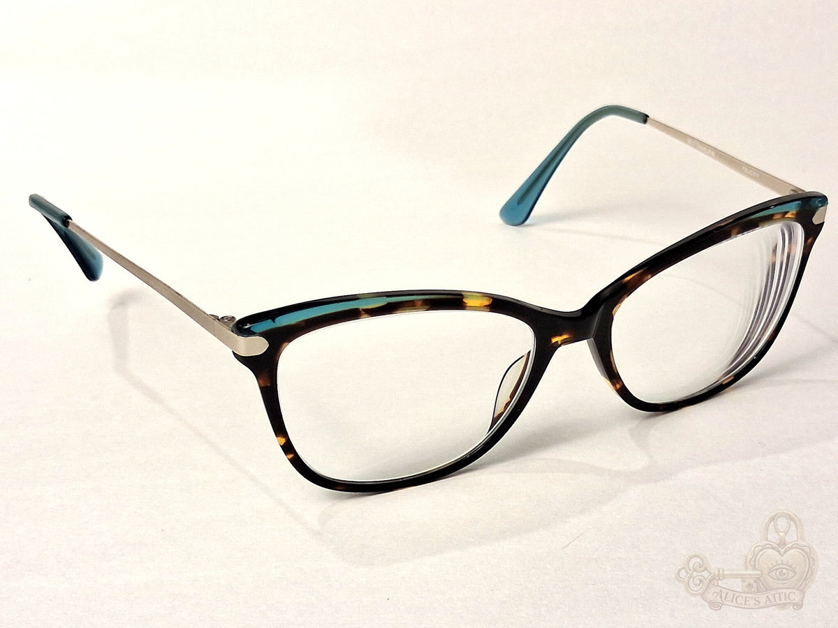 Wittnauer Felix Tortoiseshell Eyeglasses Blue Temple Tips 53-17-135 Frames - Image 2