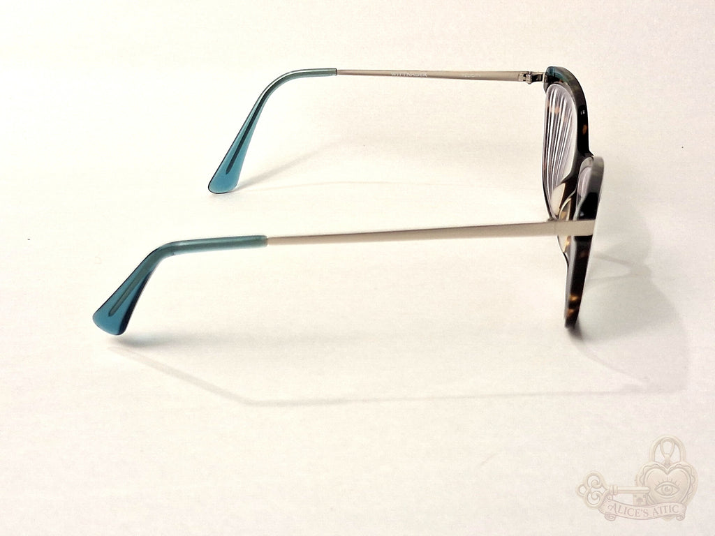 Wittnauer Felix Tortoiseshell Eyeglasses Blue Temple Tips 53-17-135 Frames - Image 3