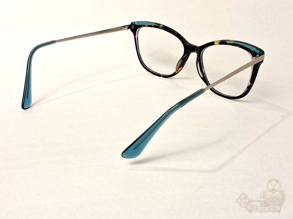 Wittnauer Felix Tortoiseshell Eyeglasses Blue Temple Tips 53-17-135 Frames - Image 4