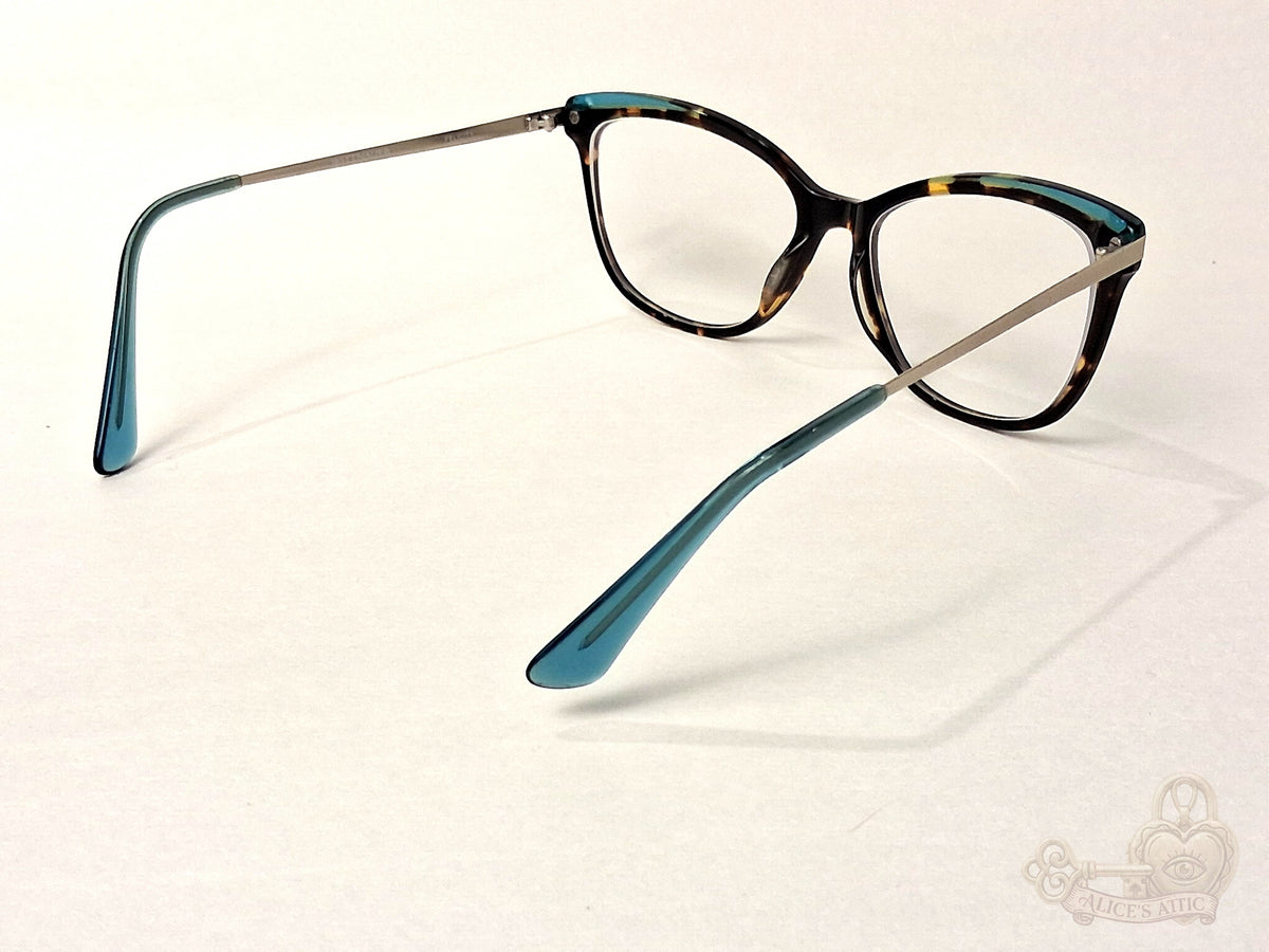Wittnauer Felix Tortoiseshell Eyeglasses Blue Temple Tips 53-17-135 Frames - Image 4