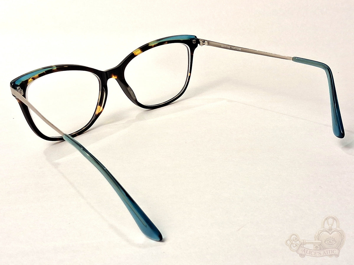 Wittnauer Felix Tortoiseshell Eyeglasses Blue Temple Tips 53-17-135 Frames - Image 6